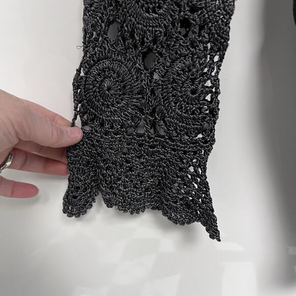 Y2K 90 Joseph A Women Y2K Top XL Crochet Bell Sleeve Whimsigoth Festival Boho - Picture 5 of 10